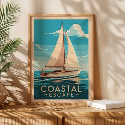Wandbild – Segelboot und Meeresruhe