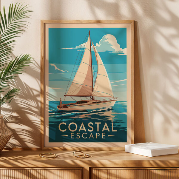 Sailboat Wall Art – Coastal Nautical Poster Print