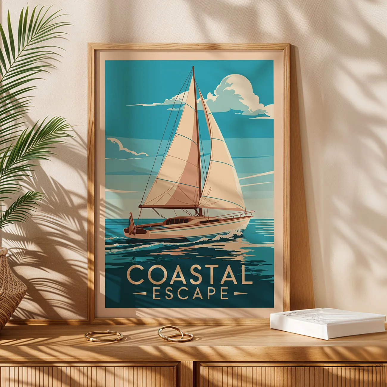 Wandbild – Segelboot und Meeresruhe