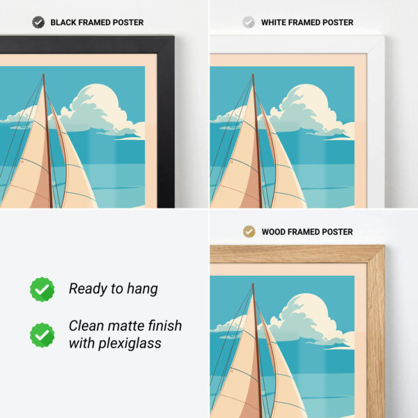 Sailboat Wall Art – Coastal Nautical Poster Print
