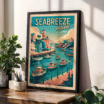 Coastal Wall Art – Nautical Harbor Haven Print