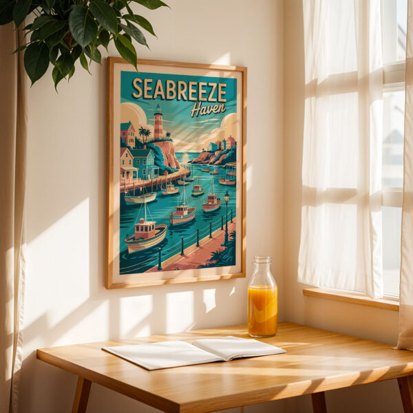 Coastal Wall Art – Nautical Harbor Haven Print