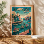 Coastal Wall Art – Nautical Harbor Haven Print