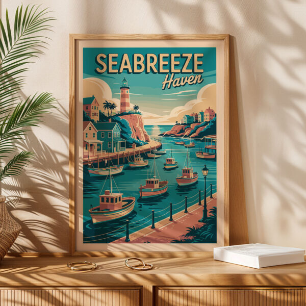 Coastal Wall Art – Nautical Harbor Haven Print