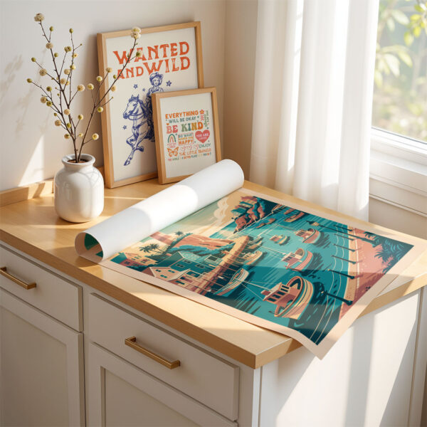 Coastal Wall Art – Nautical Harbor Haven Print