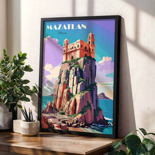 Florence Poster – Travel Wall Art Architectural Print Mazatlan Travel Poster – Mexico Wall Art for Home Decor