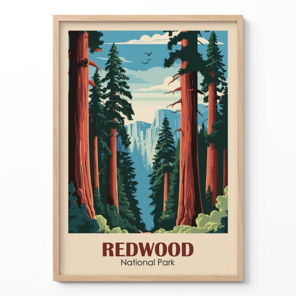 Redwood National Park Poster – Vintage Wall Art for Home Decor