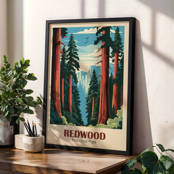 Florence Poster – Travel Wall Art Architectural Print Redwood National Park Poster – Vintage Wall Art for Home Decor