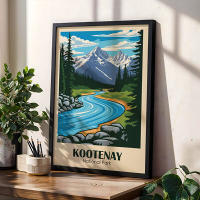 Canadian National Park Poster – Rocky Mountains Wall Art