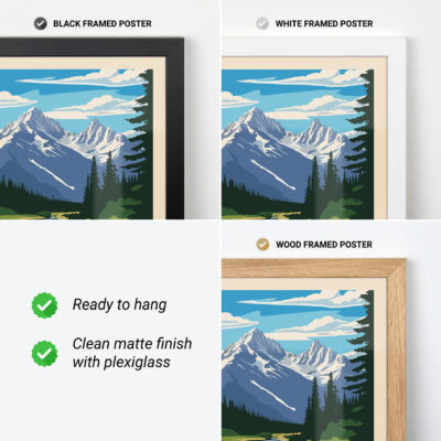 Canadian National Park Poster – Rocky Mountains Wall Art