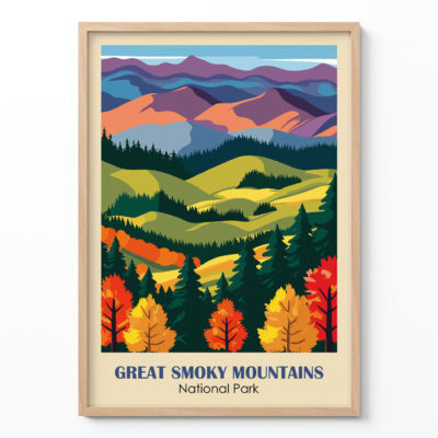 Great Smoky Mountains Print – Colorful Mountain Wall Art