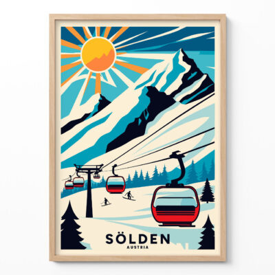 Ski Poster – Sölden Austria Alps Wall Art
