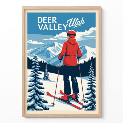 Ski Wall Art – Deer Valley Utah Winter Print