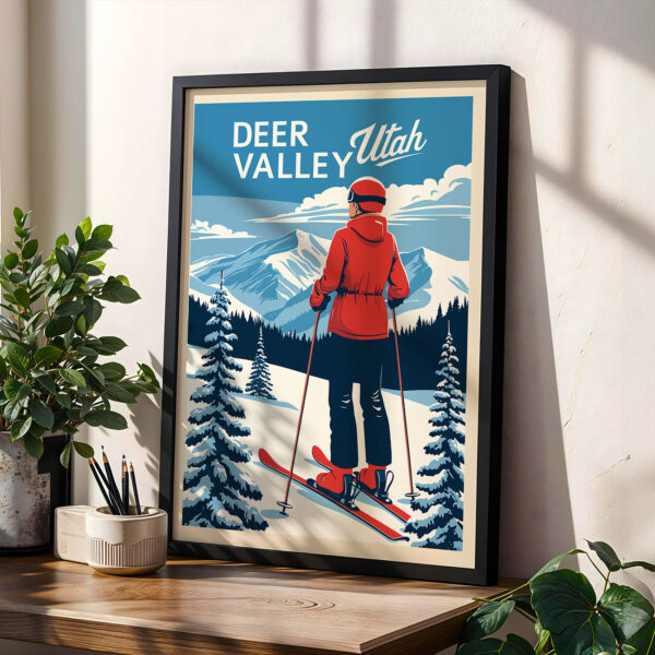 Florence Poster – Travel Wall Art Architectural Print Ski Wall Art – Deer Valley Utah Winter Print