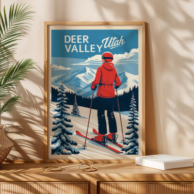 Ski Wall Art – Deer Valley Utah Winter Print