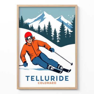 Ski Wall Decor – Telluride Colorado Winter Poster