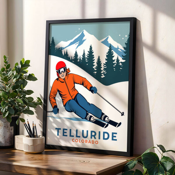 Florence Poster – Travel Wall Art Architectural Print Ski Wall Decor – Telluride Colorado Winter Poster