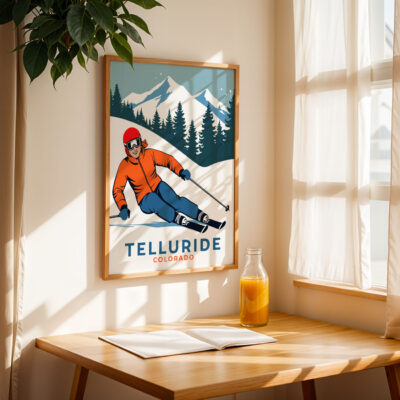 Ski Wall Decor – Telluride Colorado Winter Poster