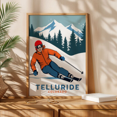 Ski Wall Decor – Telluride Colorado Winter Poster