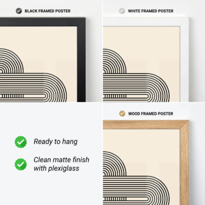 Bauhaus Poster Spiral Connection Black – Minimalist Wall Art