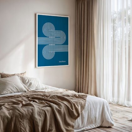 Bauhaus Art Print – Blue Moving Lines