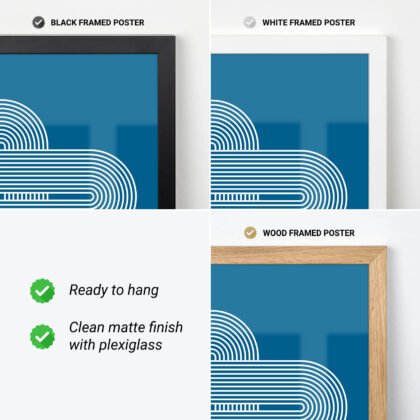 Bauhaus Art Print – Blue Moving Lines