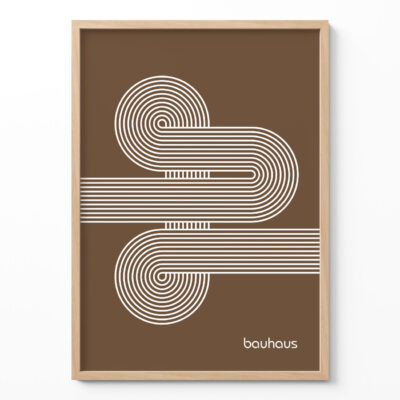 Bauhaus Poster Spiral Connection Brown – Minimalist Wall Art