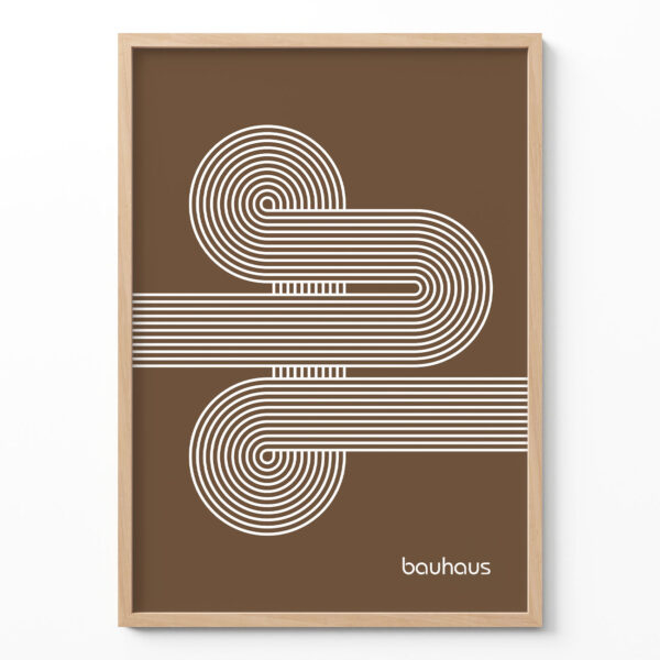 Bauhaus Poster Spiral Connection Brown – Minimalist Wall Art