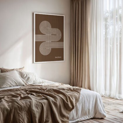 Bauhaus Art Print – Brown Moving Lines