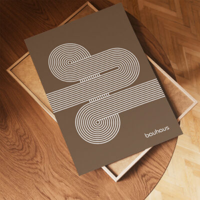 Bauhaus Poster Spiral Connection Brown – Minimalist Wall Art