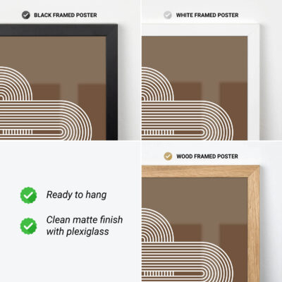 Bauhaus Poster Spiral Connection Brown – Minimalist Wall Art