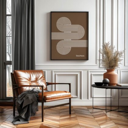 Bauhaus Art Print – Brown Moving Lines