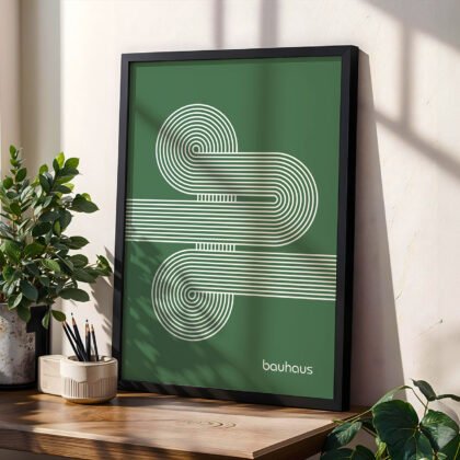 Bauhaus Art Print – Green Moving Lines