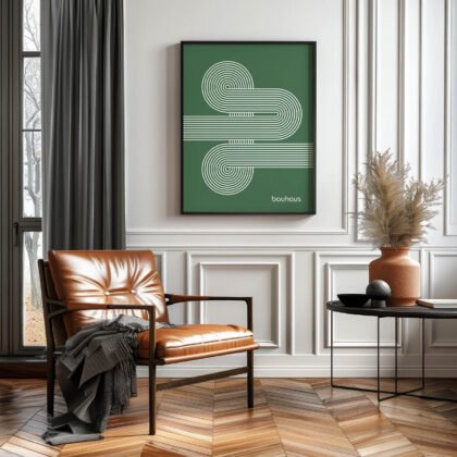 Bauhaus Art Print – Green Moving Lines