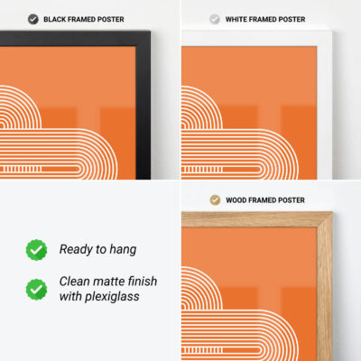 Bauhaus Poster Spiral Connection Orange – Geometric Wall Art