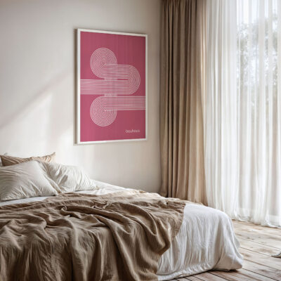 Bauhaus Poster Spiral Connection Pink – Geometric Wall Art