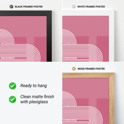 Bauhaus Poster Spiral Connection Pink – Geometric Wall Art