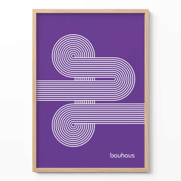 Bauhaus Poster Spiral Connection Purple – Geometric Wall Art