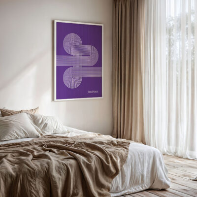 Bauhaus Poster Spiral Connection Purple – Geometric Wall Art