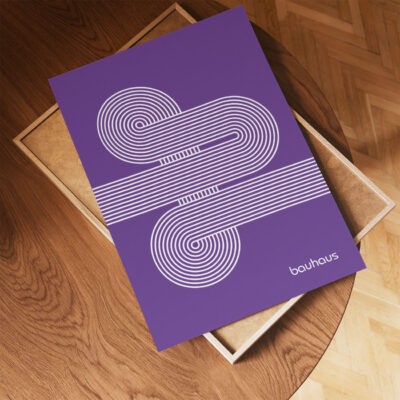 Bauhaus Poster Spiral Connection Purple – Geometric Wall Art