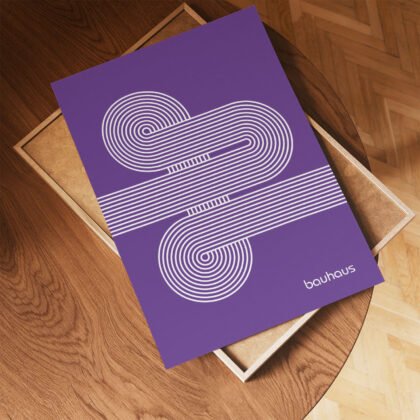 Bauhaus Art Print – Purple Moving Lines