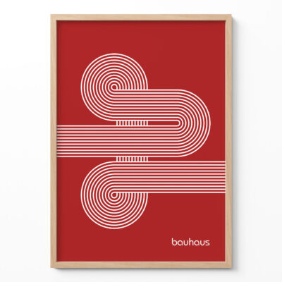 Bauhaus Poster Spiral Connection Red – Minimalist Art Print