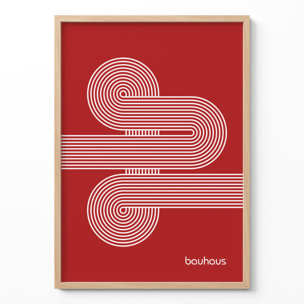 Bauhaus Poster Spiral Connection Red – Minimalist Art Print