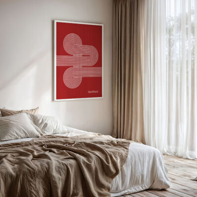 Bauhaus Poster Spiral Connection Red – Minimalist Art Print