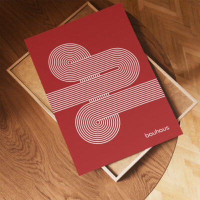 Bauhaus Poster Spiral Connection Red – Minimalist Art Print