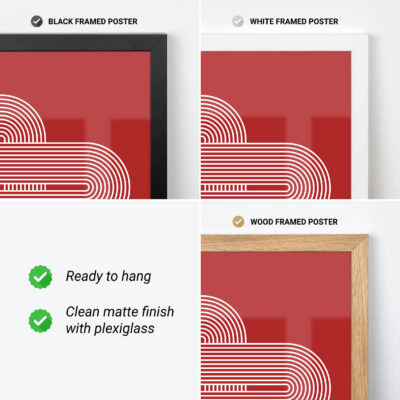 Bauhaus Poster Spiral Connection Red – Minimalist Art Print