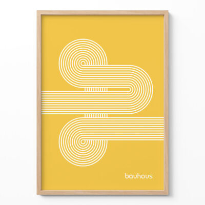 Bauhaus Poster Spiral Connection Yellow – Minimalist Art Print