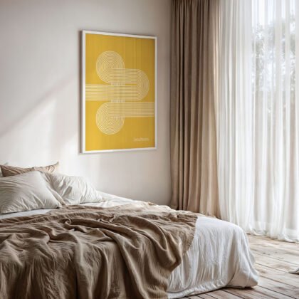Bauhaus Art Print – Yellow Moving Lines