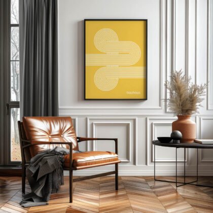 Bauhaus Art Print – Yellow Moving Lines