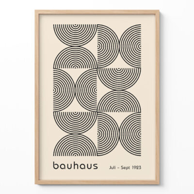 Bauhaus Poster Half Circles Black – Geometric Wall Art